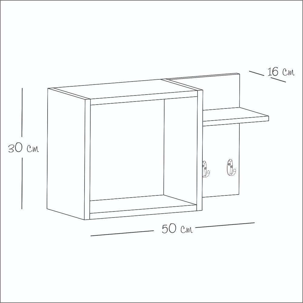Repisa Welcome Blanco 50 cm Rectangular - Repisas y Percheros | Bylmo