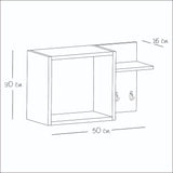 Repisa Welcome Blanco 50 cm Rectangular - Repisas y Percheros | Bylmo