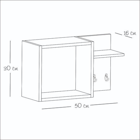 Repisa Welcome Blanco 50 cm Rectangular - Repisas y Percheros | Bylmo