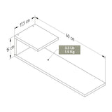 Repisa Amaretto 60x15cm Rectangular con Dos Entrepaños - Repisas y Percheros | Bylmo