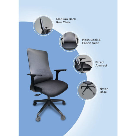 Silla Megan Negro y Gris 66 cm - Sillas | Bylmo