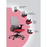 Silla Chloe Negro y Rojo 64 cm - Sillas | Bylmo