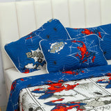Cubrelecho Español Infantil Azul Oscuro para Cama Sencillo 100 X 190 Cm Doble Faz de Spiderman - Ropa de Cama | Bylmo