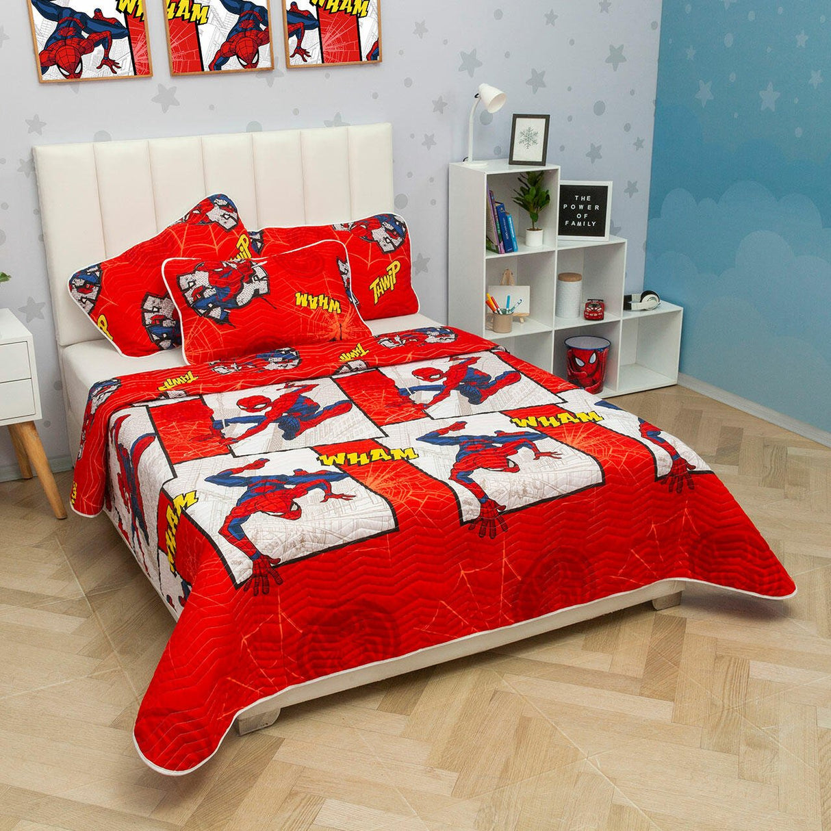 Cubrelecho Español Infantil Rojo para Cama Sencillo 100 X 190 Cm Doble Faz de Spiderman - Ropa de Cama | Bylmo