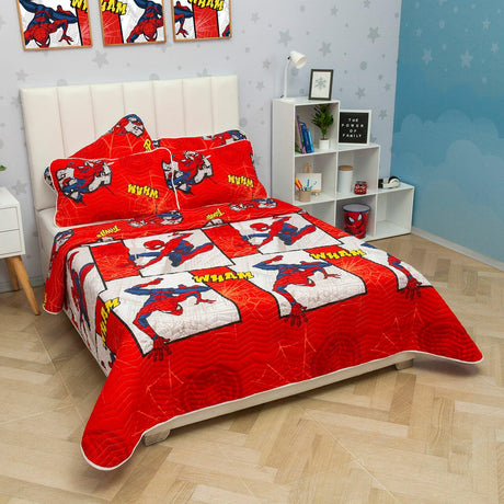 Cubrelecho Español Infantil Rojo para Cama Semidoble 120 X 190 Cm Doble Faz de Spiderman - Ropa de Cama | Bylmo