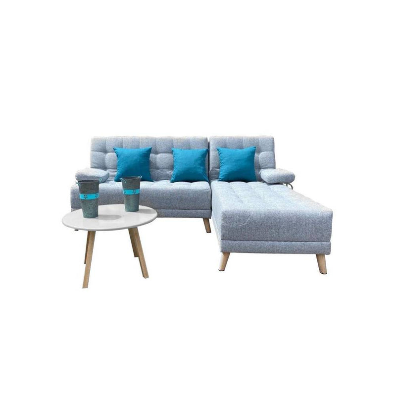 Combo Sofa Cama London Gris 200 cm, Mesa + OBSEQUIO: Cojines