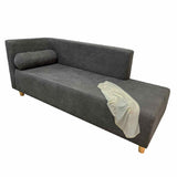 Sala Chaise Long Gris 163 cm con Sofá, Banqueta Baúl y Puff - Combos Sala | Bylmo