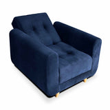 Sala Clic Clac Archer Azul 210 cm con Sofá de 3 Puestos y 2 Poltronas Reclinables - Combos Sala | Bylmo