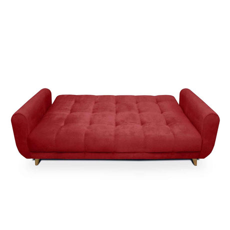 Sala Clic Clac Archer Rojo 210 cm con Sofá de 3 Puestos y 2 Poltronas Reclinables Camel - Combos Sala | Bylmo