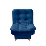 Sala Clic Clac Fendik Azul 210 cm con Sofá de 3 Puestos, 2 Poltronas Reclinables y Cojines Decorativos