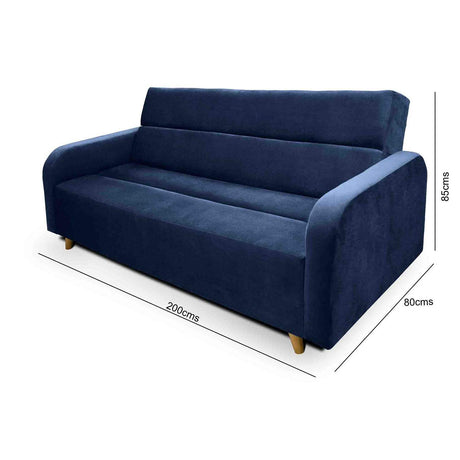 Sala Clic Clack Úngaro Azul 200 cm con Sofá de 3 Puestos y 2 Poltronas Reclinables - Combos Sala | Bylmo