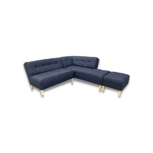 Combo Sofa y Puff Nórdico Plomo 220 cm