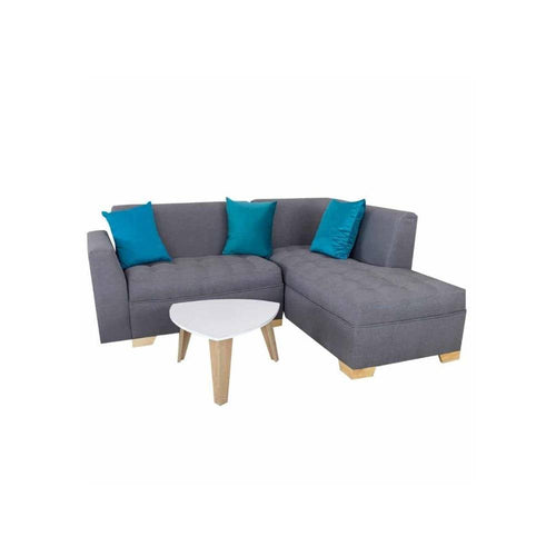 Combo Sofa, Mesa y Cojines Osaki Gris Oscuro 190 cm + OBSEQUIO: Cojines