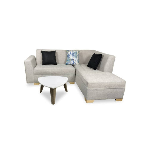 Combo Sofa, Mesa y Cojines Osaki Plata 190 cm + OBSEQUIO: Cojines