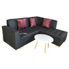 Combo Sofa, Mesa y Cojines Osaki Negro 190 cm + OBSEQUIO: Cojines