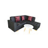 Combo Sofa, Mesa y Cojines Osaki Negro 190 cm + OBSEQUIO: Cojines