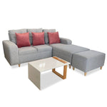 Combo Sofa, Mesa y Cojines Turquía Gris 190 cm + OBSEQUIO: Cojines