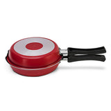 Sarten Doble Aluminio 18 cm Antiadherente Rojo - Ollas y Sartenes | Bylmo