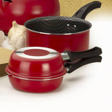 Sarten Doble Aluminio 18 cm Antiadherente Rojo - Ollas y Sartenes | Bylmo