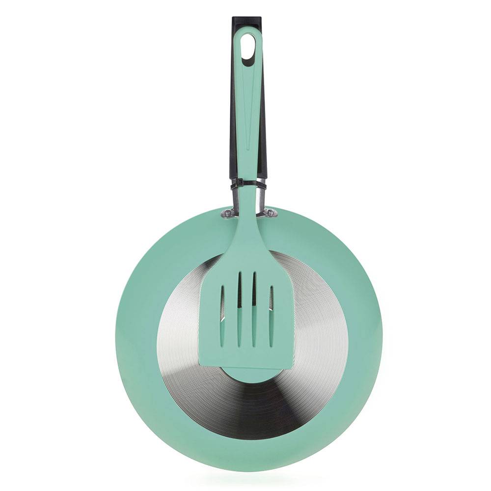 Sarten Aspiración Azul Aguamarina 24x6cm con Mango de Baquelita y con Revestimiento Antiadherente - Ollas y Sartenes | Bylmo