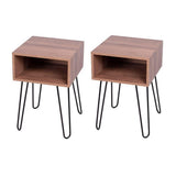 Mesa de Noche x 2 Paris Amareto y Negro 40 cm - Mesas de Noche | Bylmo