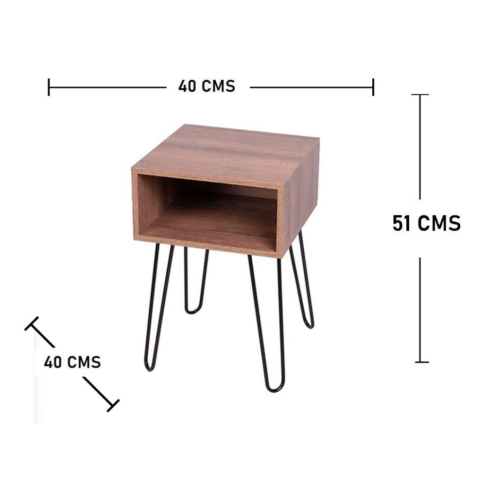 Mesa de Noche x 2 Paris Amareto y Negro 40 cm - Mesas de Noche | Bylmo
