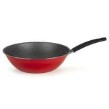Set Hervidor Aluminio 20 cm con Set de Sarténes wok Basic 45 cm y Aspiración 39 cm Rojo - Ollas y Sartenes | Bylmo