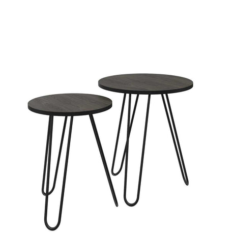 Set X2 Mesas de Centro Mamba Coñac 50x60cm Circular con Patas - Mesas | Bylmo