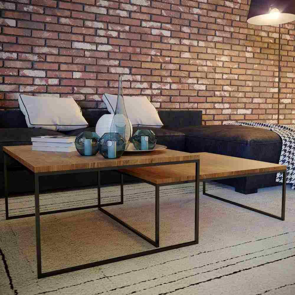 Set x 2 Mesas New York Amareto 80 cm Rectangulares - Mesas | Bylmo