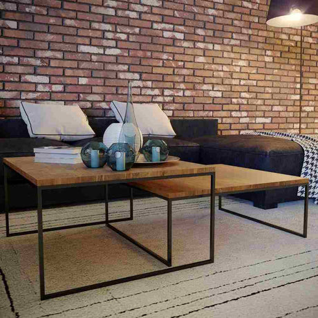 Set x 2 Mesas New York Amareto 80 cm Rectangulares - Mesas | Bylmo