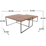 Set x 2 Mesas New York Amareto 80 cm Rectangulares - Mesas | Bylmo