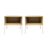 Mesa de Noche x 2 Nord Vienes y Blanco 40 cm - Mesas de Noche | Bylmo