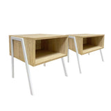 Mesa de Noche x 2 Nord Vienes y Blanco 40 cm - Mesas de Noche | Bylmo