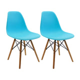 Set x 2 Sillas DKR Azul 47x81cm Asiento Cuadrado con Espaldar - Sillas y Butacos | Bylmo