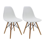 Set x 2 Sillas DKR Blanco 47x81cm Asiento Cuadrado con Espaldar - Sillas y Butacos | Bylmo