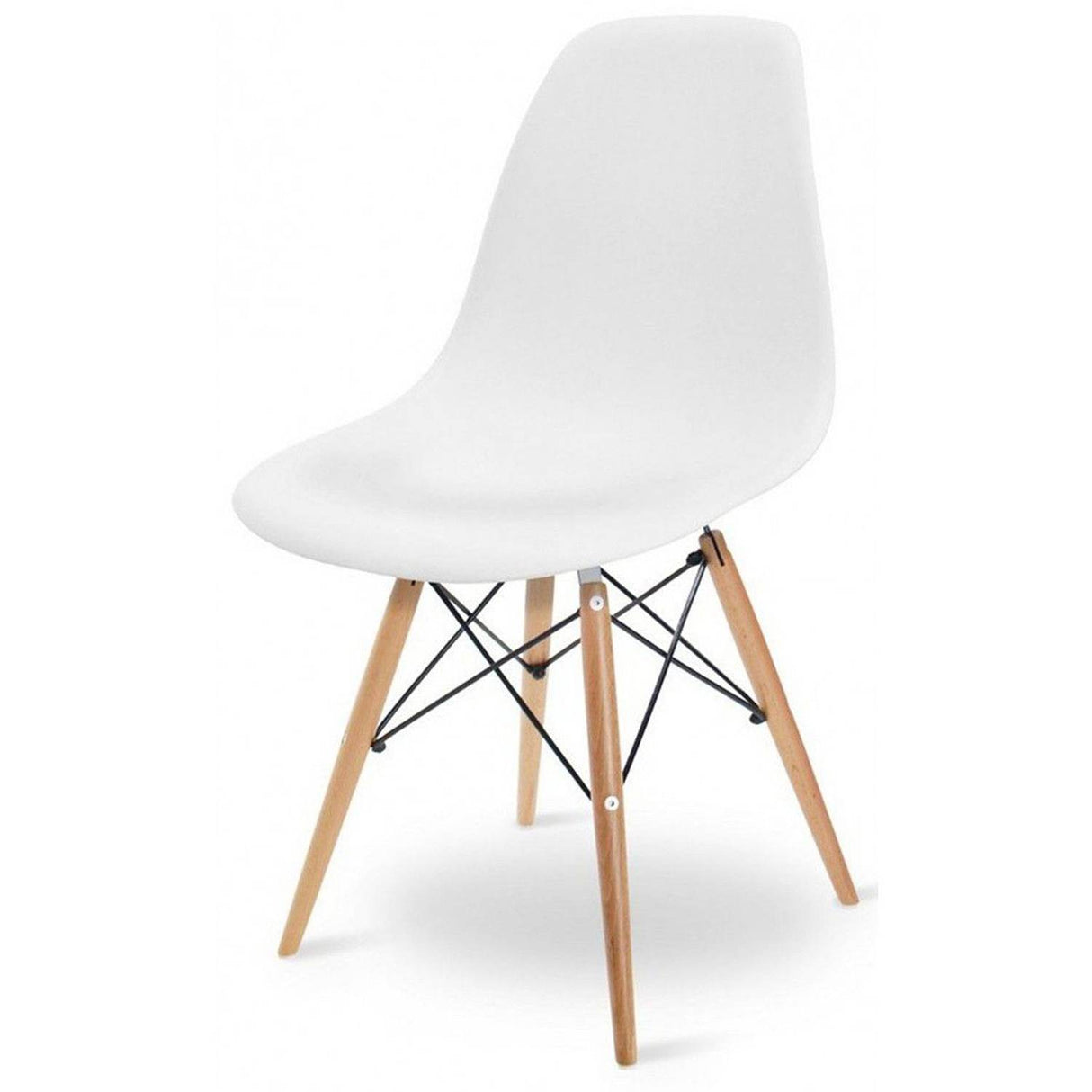 Set x 2 Sillas DKR Blanco 47x81cm Asiento Cuadrado con Espaldar - Sillas y Butacos | Bylmo