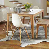 Set x 2 Sillas DKR Blanco 47x81cm Asiento Cuadrado con Espaldar - Sillas y Butacos | Bylmo