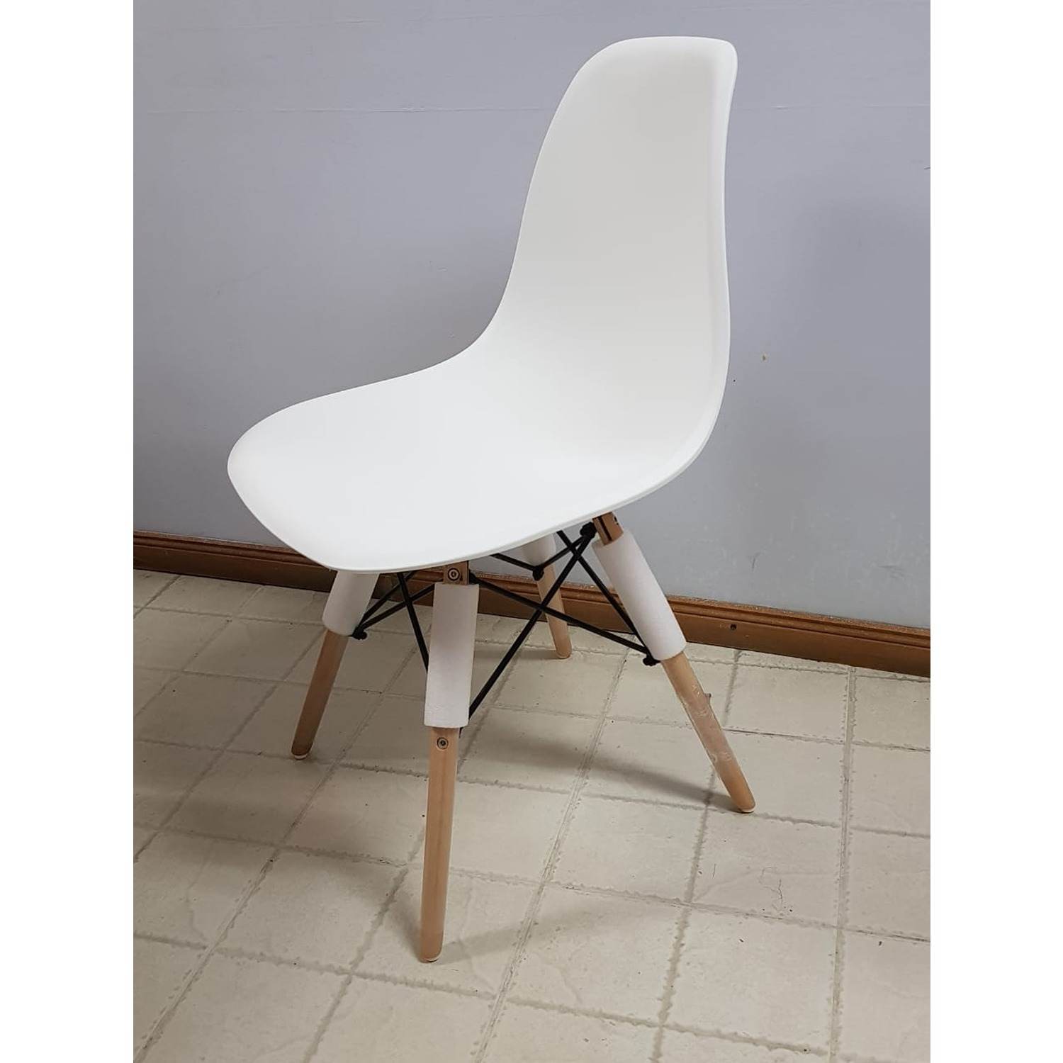 Set x 2 Sillas DKR Blanco 47x81cm Asiento Cuadrado con Espaldar - Sillas y Butacos | Bylmo