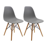 Set x 2 Sillas DKR Gris 47x81cm Asiento Cuadrado con Espaldar - Sillas y Butacos | Bylmo