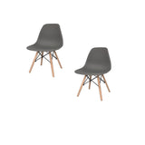 Set x 2 Sillas DKR Gris 47x81cm Asiento Cuadrado con Espaldar - Sillas y Butacos | Bylmo
