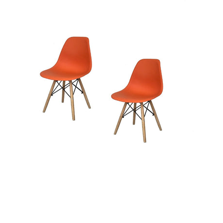Set x 2 Sillas DKR Naranja 47x81cm Asiento Cuadrado con Espaldar - Sillas y Butacos | Bylmo