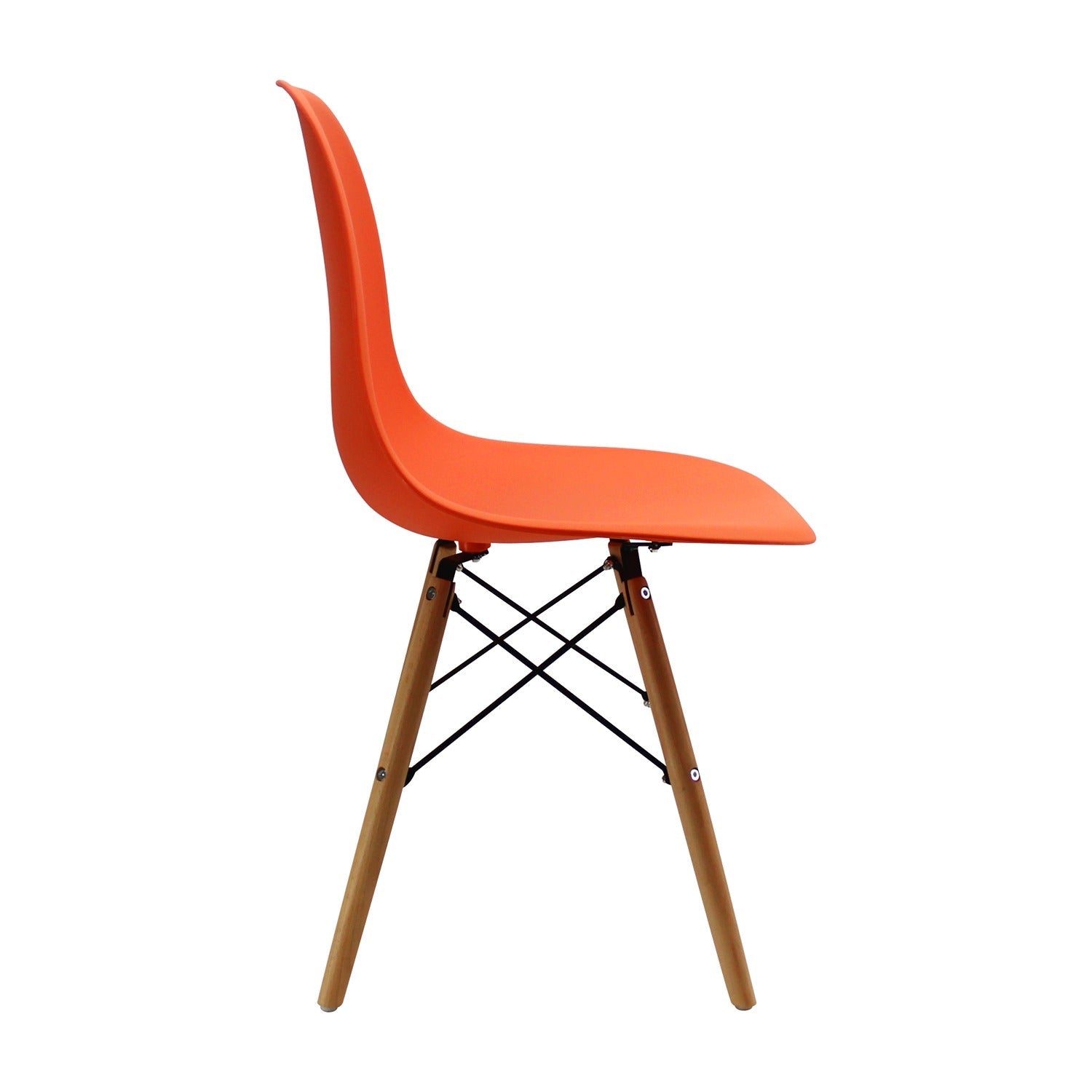 Set x 2 Sillas DKR Naranja 47x81cm Asiento Cuadrado con Espaldar - Sillas y Butacos | Bylmo