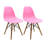 Set x 2 Sillas DKR Rosado 47x81cm Asiento Cuadrado con Espaldar - Sillas y Butacos | Bylmo