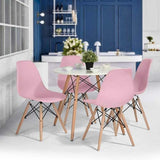 Set x 2 Sillas DKR Rosado 47x81cm Asiento Cuadrado con Espaldar - Sillas y Butacos | Bylmo