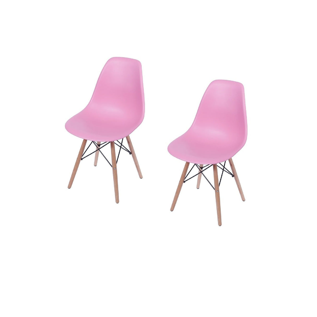 Set x 2 Sillas DKR Rosado 47x81cm Asiento Cuadrado con Espaldar - Sillas y Butacos | Bylmo
