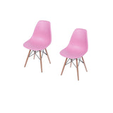 Set x 2 Sillas DKR Rosado 47x81cm Asiento Cuadrado con Espaldar - Sillas y Butacos | Bylmo