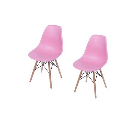 Set x 2 Sillas DKR Rosado 47x81cm Asiento Cuadrado con Espaldar - Sillas y Butacos | Bylmo