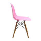 Set x 2 Sillas DKR Rosado 47x81cm Asiento Cuadrado con Espaldar - Sillas y Butacos | Bylmo