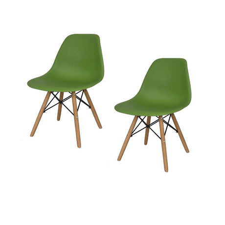 Set x 2 Sillas DKR Verde 47x81cm Asiento Cuadrado con Espaldar - Sillas y Butacos | Bylmo