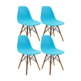 Set x 4 Sillas DKR Azul 47x81cm Asiento Cuadrado con Espaldar - Sillas y Butacos | Bylmo